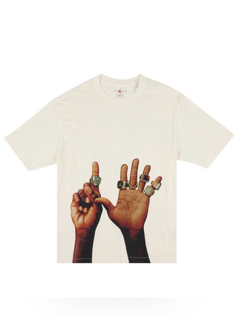 Jordan Flight MVP Men's Six Championship Rings T-Shirt Black/Cream White
